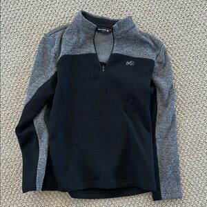 Men's Black and Gray Zip-Up Sweater